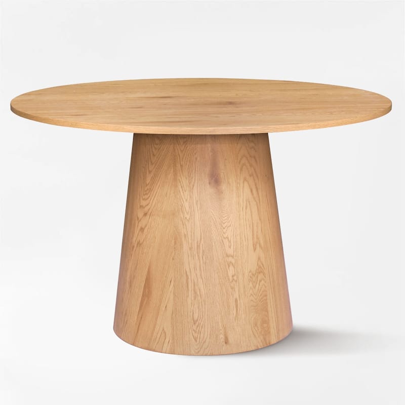 Round Wood Cone Pedestal Dining Table
