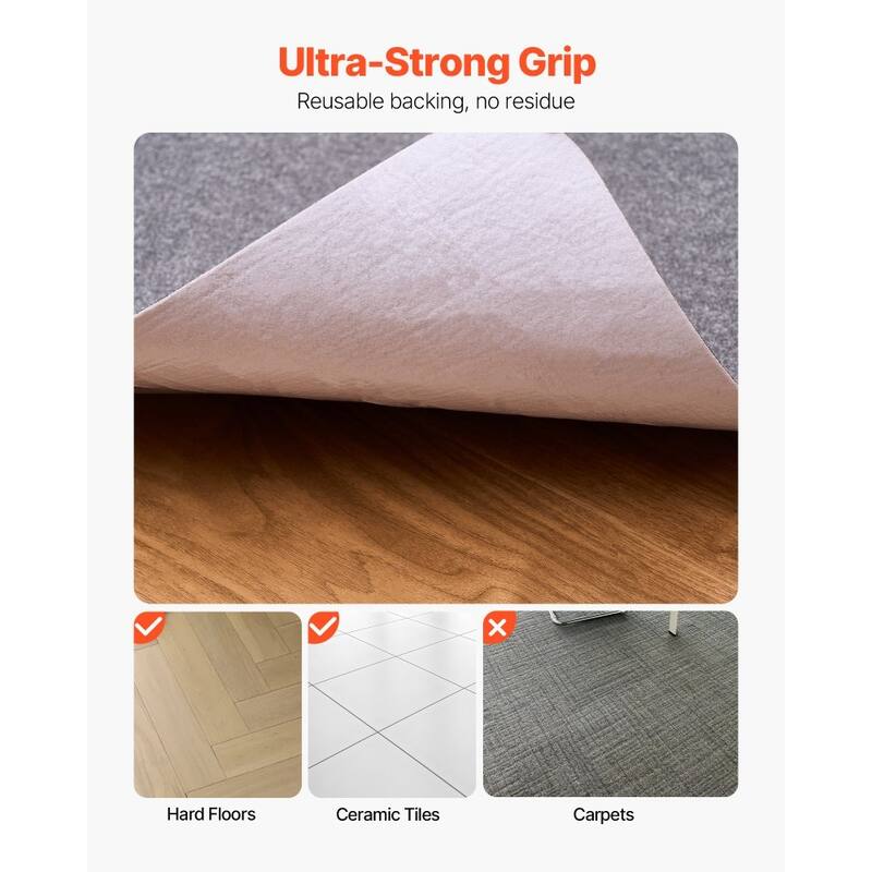 Dark Grey Gaming Chair Mat 55x35 in Polyester Non-Slip Floor Protector