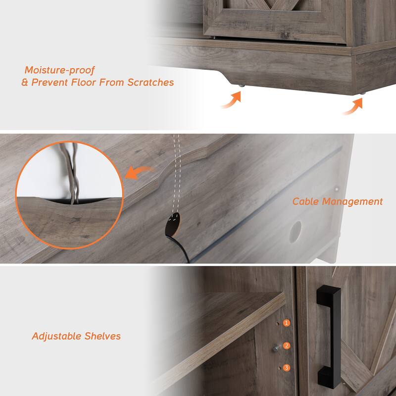 Farmhouse Sliding Barn Door TV Stand