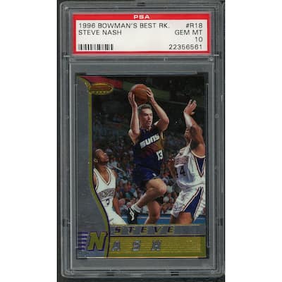 Steve Nash 1996 Bowmans Best Basketball Rookie Card RC #R18 Graded PSA 10 - 8'6" x 11'6"