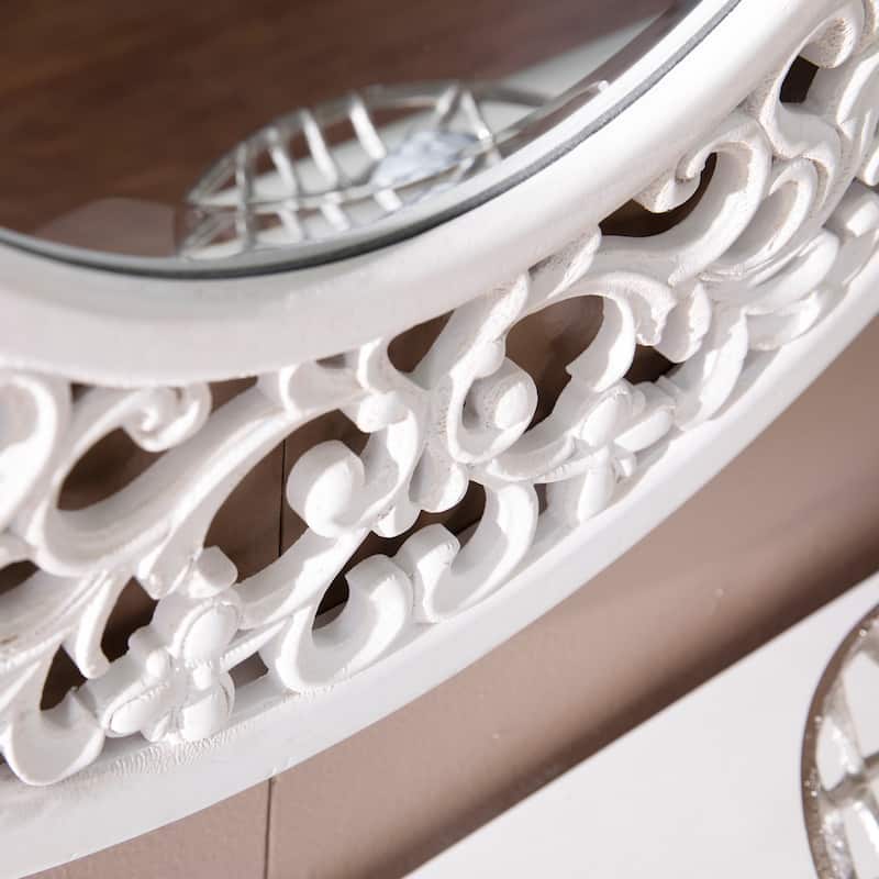 SEI Furniture Kenni Transitional White Wood Mirror