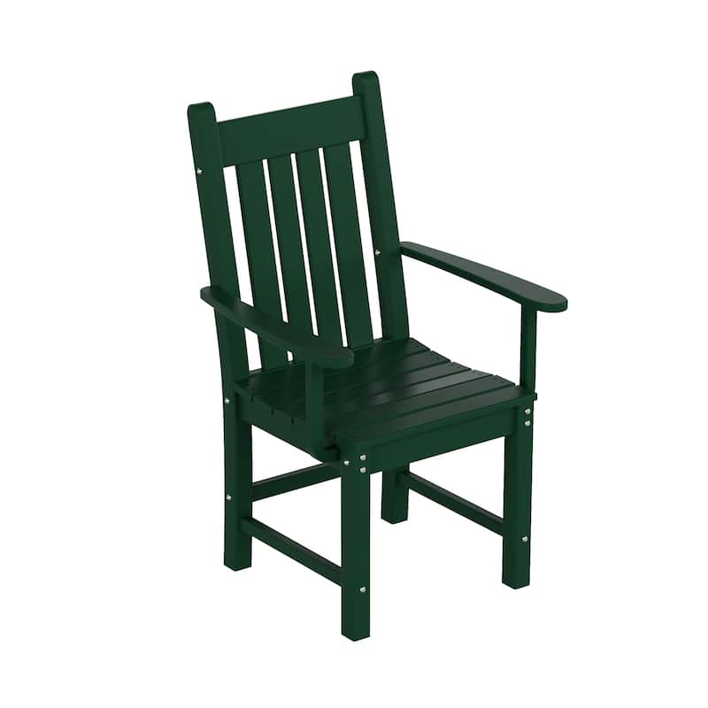 Laguna Poly Eco-Friendly All Weather Patio Chair with Arms - Dark Green