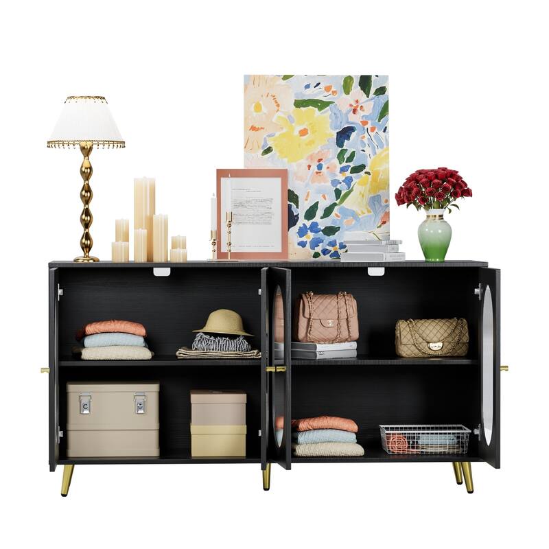 60" Buffets and Sideboards - Modern Accent Sideboard Cabinet with Acrylic Doors