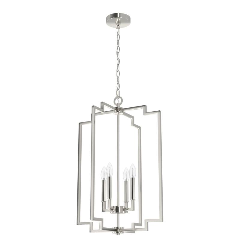 Hunter Zoanne 4-Light Modern Pendant Hanging Light - Island, Entry, Dining - Geometric, Contemporary, Candle, Transitional