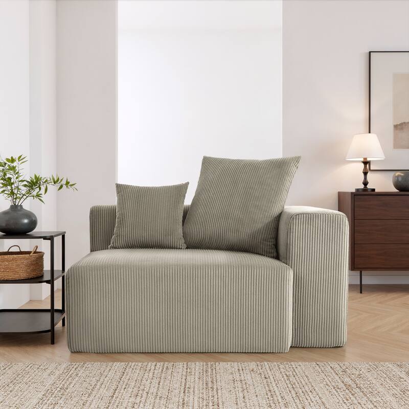 51"W Oversized Modular No Assembly Corduroy Accent Corner Chair