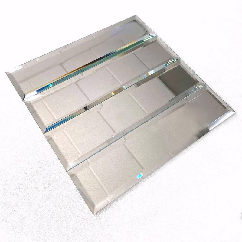 Apollo tile 3" x 12" Glister Polished Clear Silver Glass Tile (5 sq ft/case) - 20 Pack