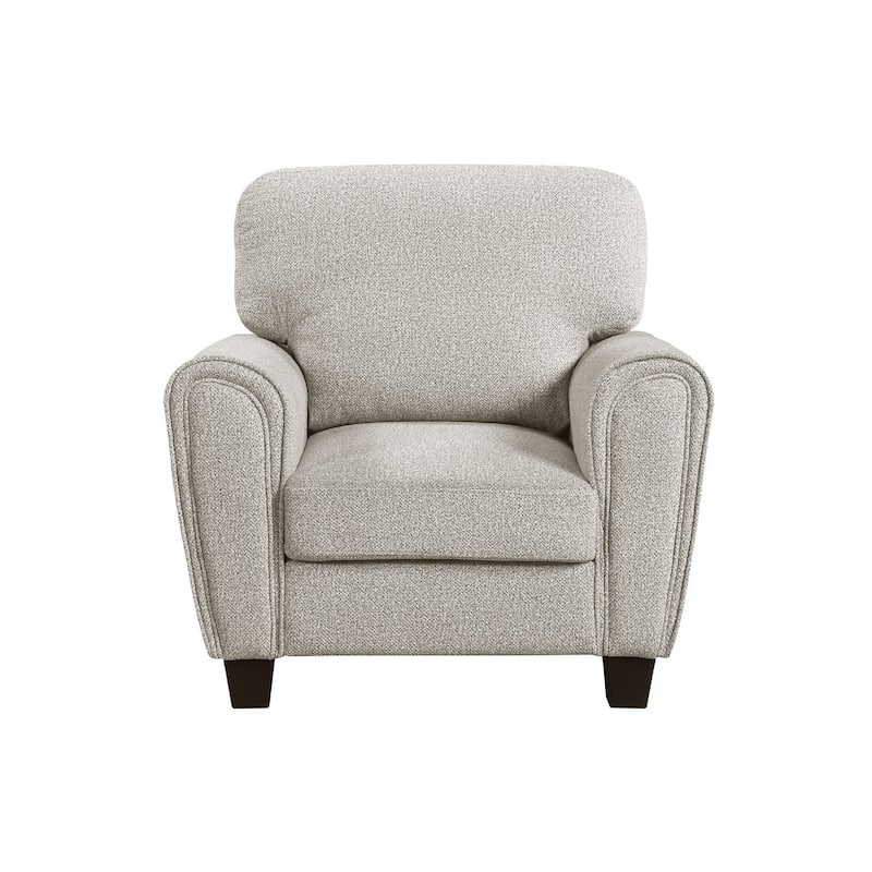 Loi Sofa Armchair with Reversible Cushion, Transitional Gray Chenille