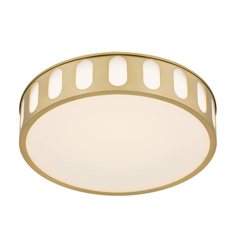 15.15-in Antique Brass LED Flush Mount