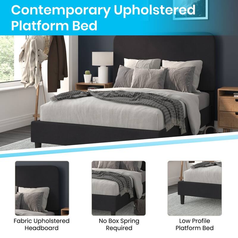 Platform Bed with Headboard - No Foundation Needed