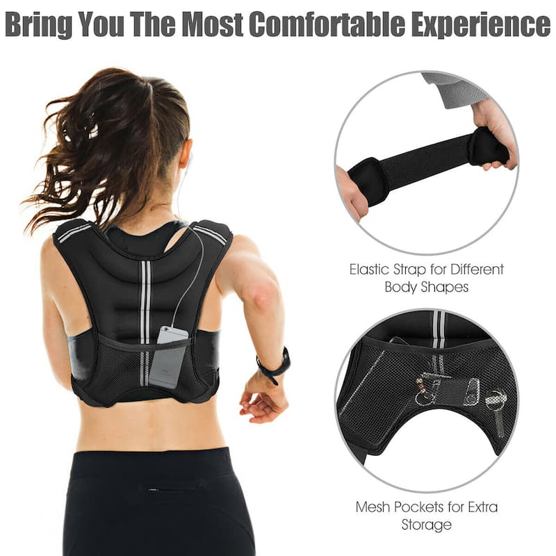 Costway 12LBS/20LBS Workout Weighted Vest Mesh Bag Adjustable Buckle