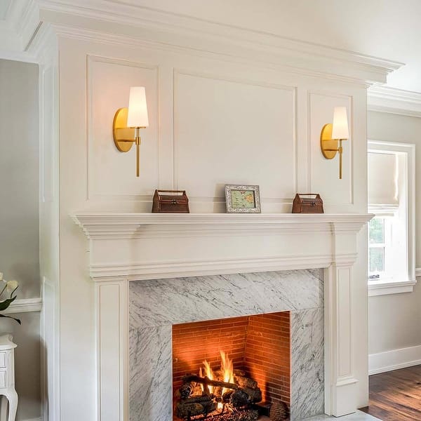 slide 2 of 31, KAWOTI 16" 1- Light Wall Sconce with Opal Glass Shade