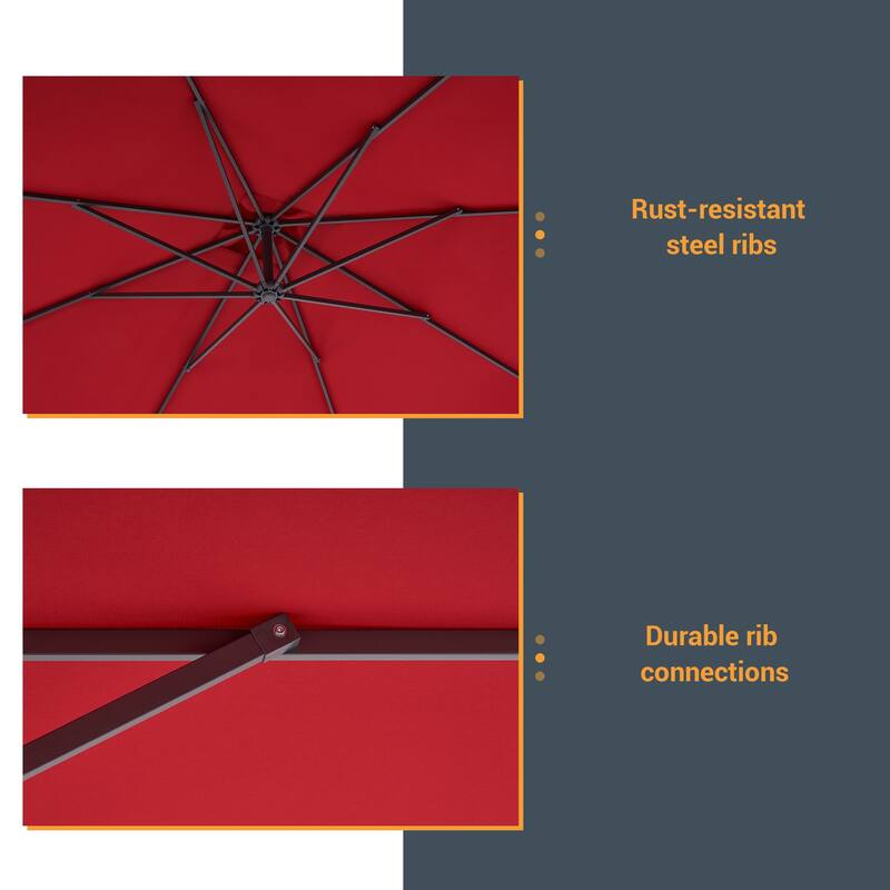 BONOSUKI 8.2Ft Outdoor Offset Umbrella w/Steel Frame,Angle Adjustment