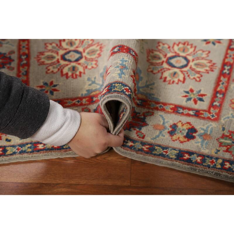 Geometric Kazak Oriental Foyer Rug Hand-Knotted Wool Carpet - 2'0" x 3'0"