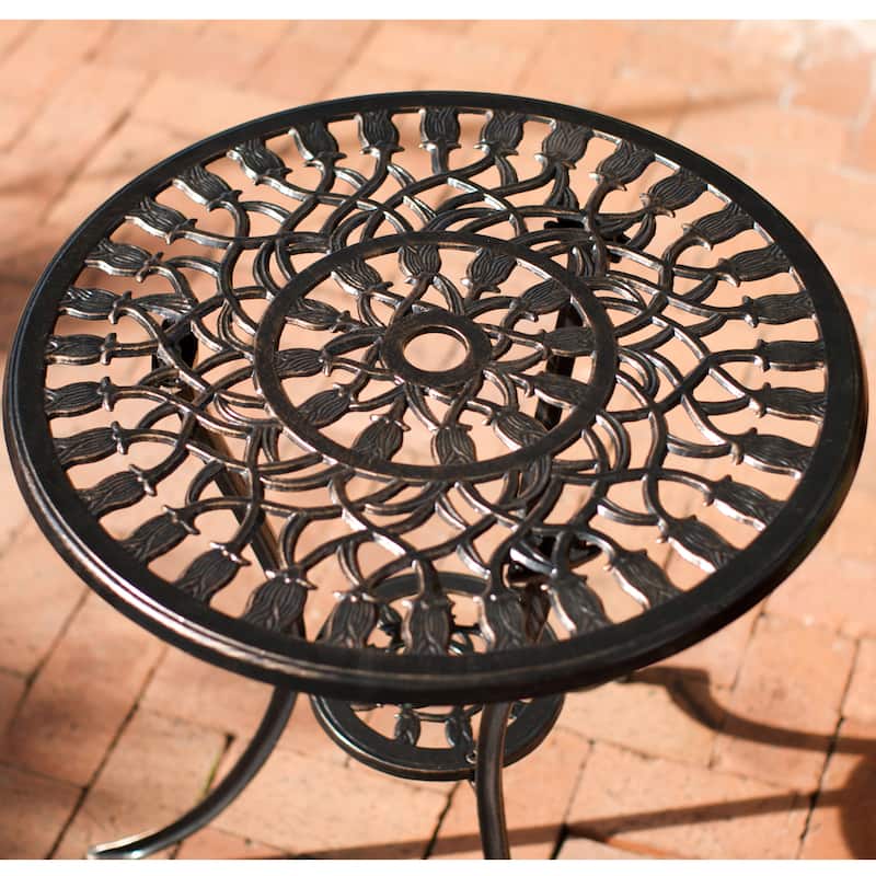 Roomfitters 3-Piece Outdoor Bistro Set, Cast Aluminum Patio Table and Chairs for Garden or Balcony, Copper