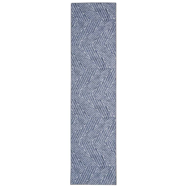 Fuller Machine Washable Geometric Area Rug - 2' x 8' Runner - Grey