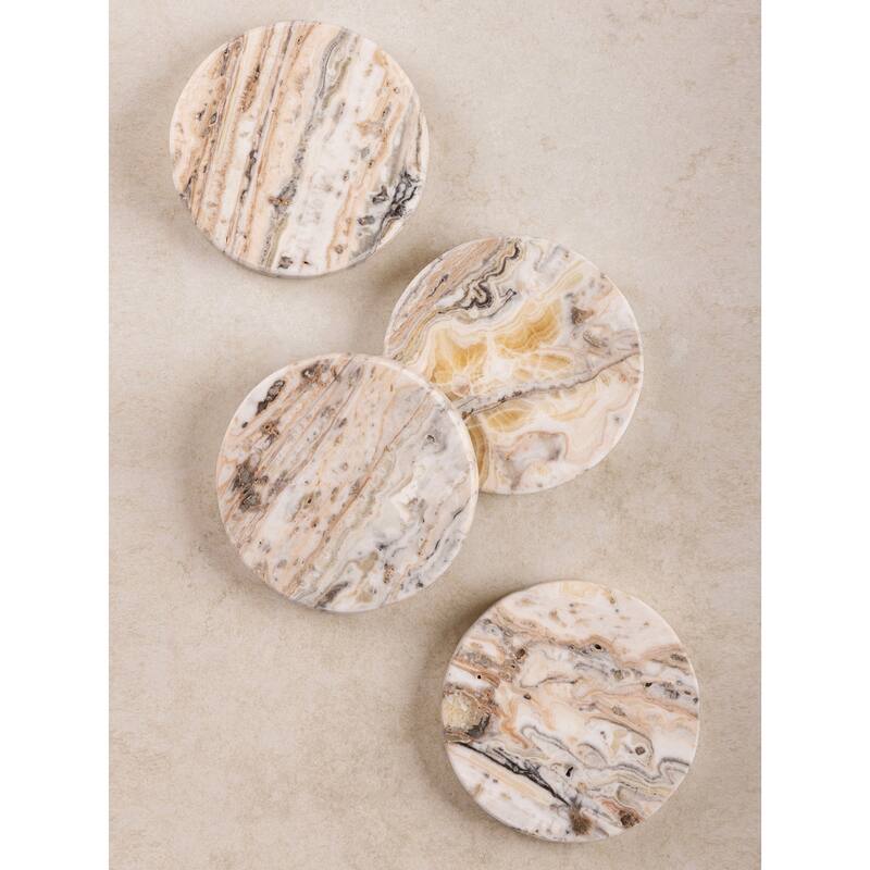 Tasmania Brown Onyx Coasters - Set of 4 - Set of 4