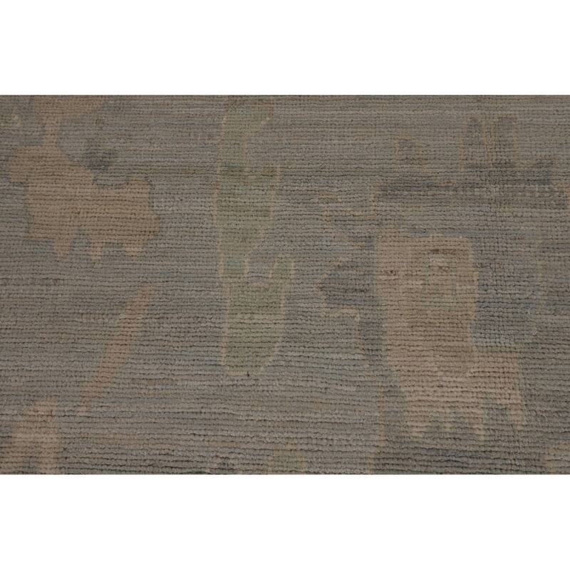 Floral Oushak Turkish Area Rug Hand-Knotted Wool Carpet - 9'2"x 11'8"