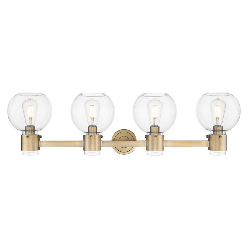 Innovations Lighting Downtown Urban - Lawton Sphere - 4 Light 34" Wall-Mounted Bath Vanity Light