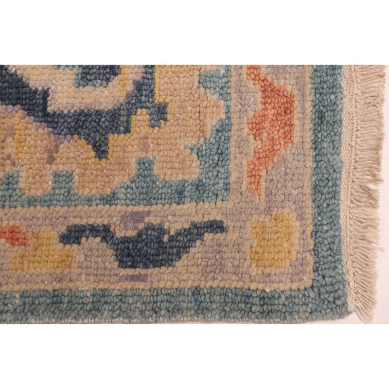 ECARPETGALLERY Hand-knotted Modern Oushak Turquoise Wool Rug - 8'1 x 9'11
