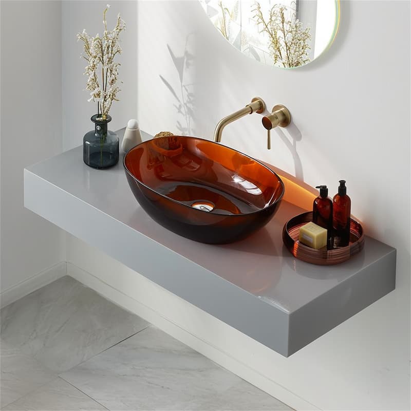 Modern Art Vessel Sink Premium Stone Resin Bathroom Centerpiece