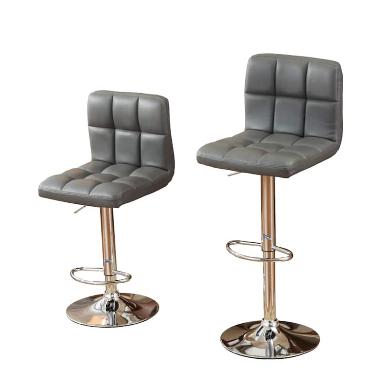 Adjustable Hydraulic Swivel Bar Stool Set of 2, Counter Height Faux Leather Bar Chair for Kitchen Island, Dining Room
