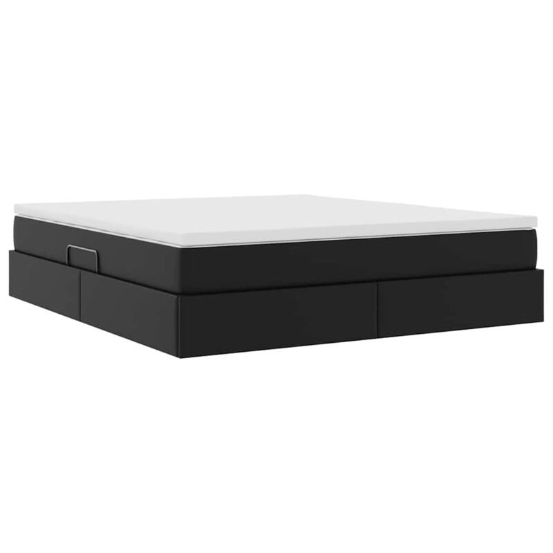 vidaXL Storage Bed with Mattress in Faux Leather