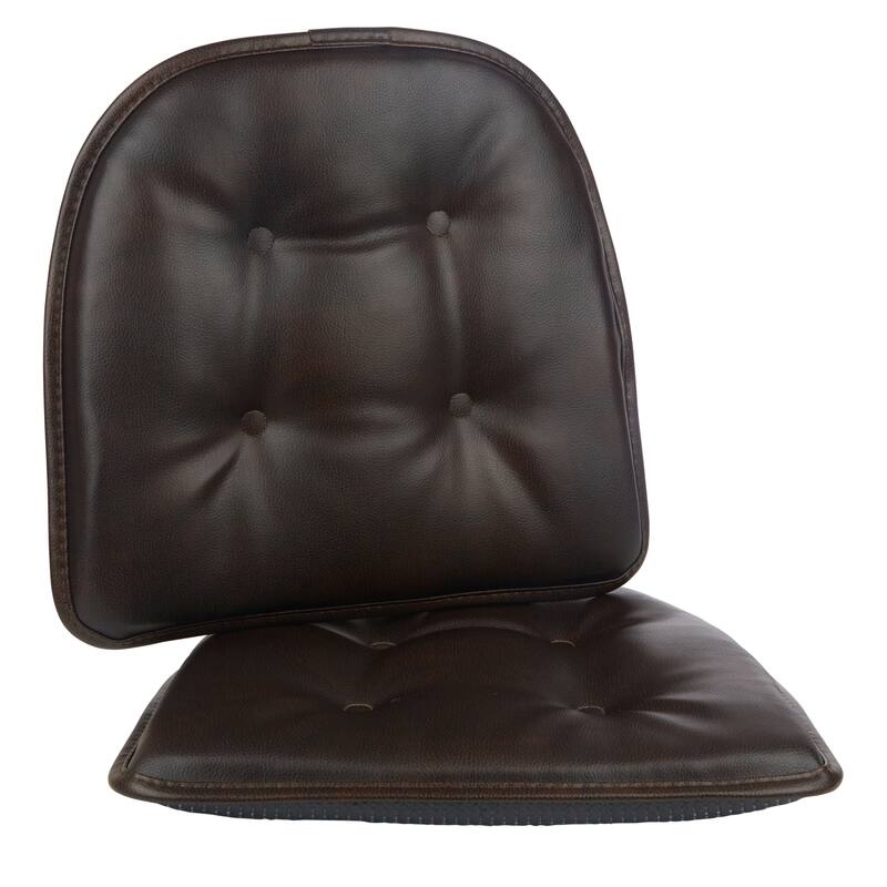 Klear Vu St. Germain Faux Leather Tufted Dining Chair Cushion Set