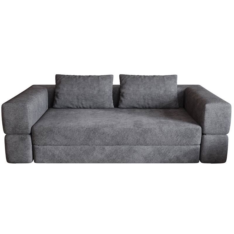 Sofa Bed with Rectangle Pillow and Cushions, Convertible Chair, Floor Couch and Sleeping Mattress, Folding
