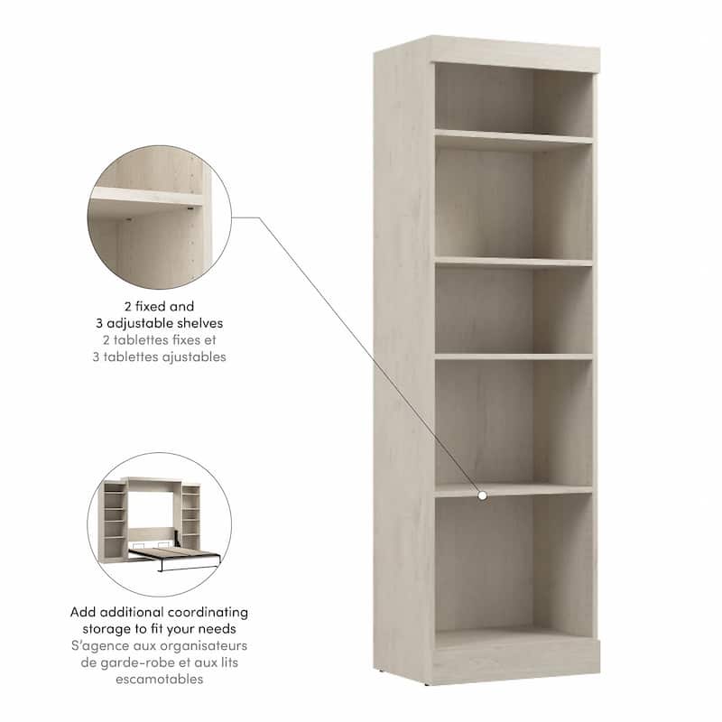 Pur 25W Closet Organizer, Tall Narrow Shelving Unit by Bestar