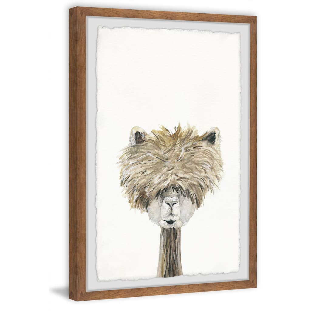 Bushy Haired Llama II Framed Wall Art, Elegant Home Touch - Sophisticated Artwork for Refined Décor