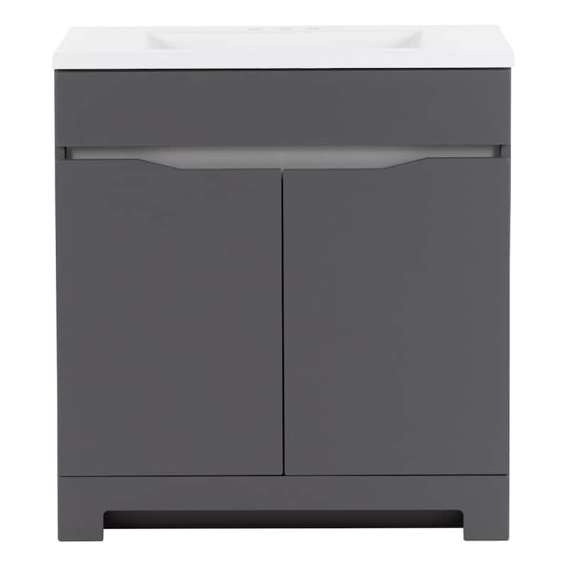 Brennan 30" 2-Door Bathroom Vanity With White Sink Top