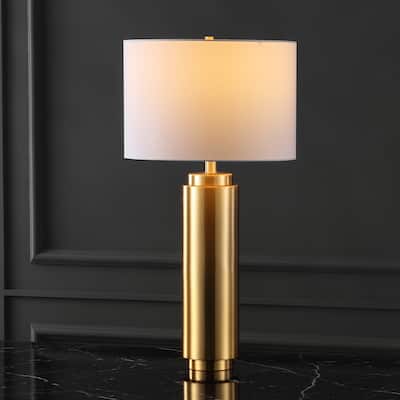 SAFAVIEH Couture Lighting 30-inch Terry Metal Pillar Table Lamp - 15 IN W x 15 IN D x 30 IN H