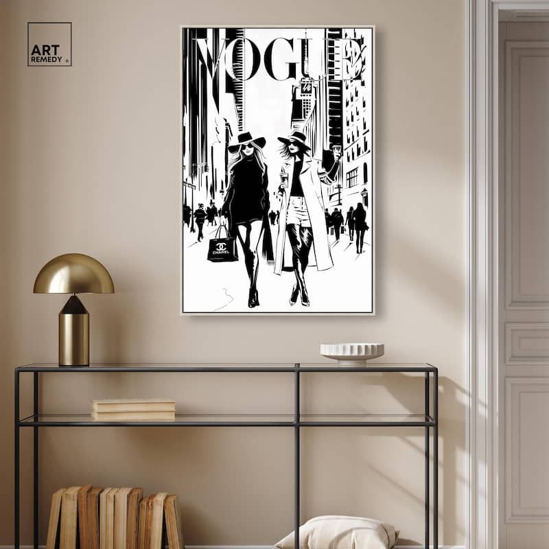Shopping Gals Cover Canvas by Art Remedy