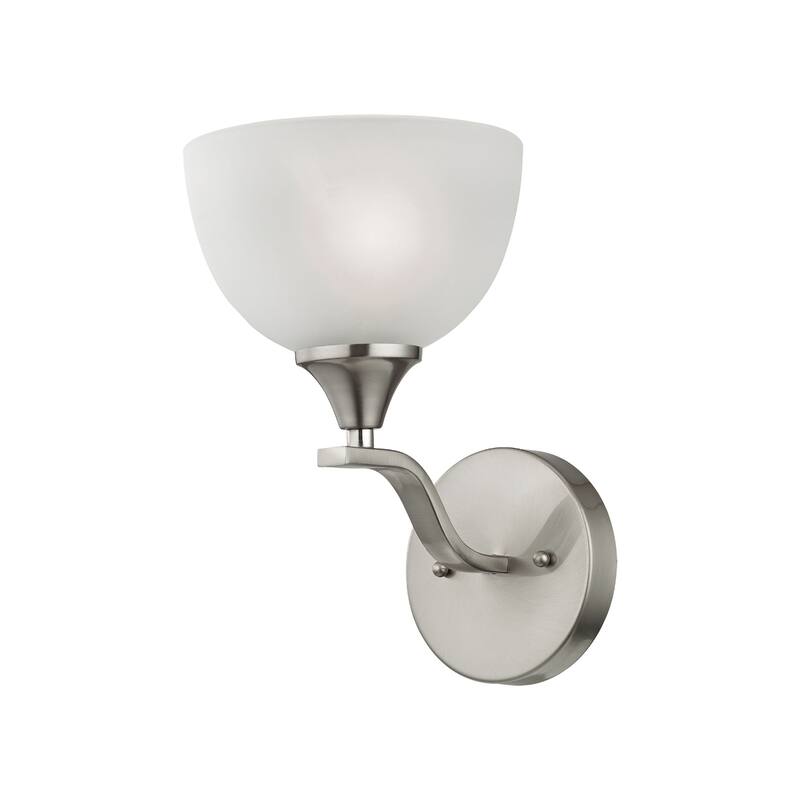 Bristol Lane 6-inch Wide 1-Light Vanity Light in Brushed Nickel with White Glass - 6 - Brushed Nickel