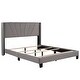 preview thumbnail 14 of 25, Queen Size Glam Velvet Wingback Upholstered Platform Bed with Foam Padded Headboard / Box Spring Needed / Fit up to 500LBS
