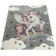 preview thumbnail 6 of 12, Kids Rug for Nursery Enchanted Unicorn and Rainbows in the Sky