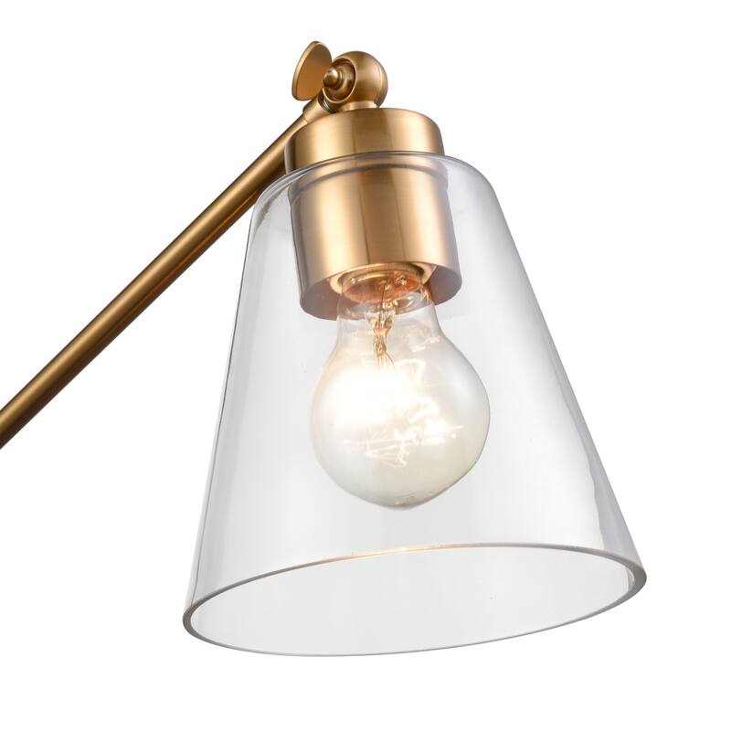 Elk Home East Point Satin Brass With Clear Glass Shade Sconce