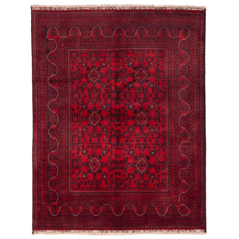 ECARPETGALLERY Hand-knotted Finest Khal Mohammadi Red Wool Rug - 5'1 x 6'6