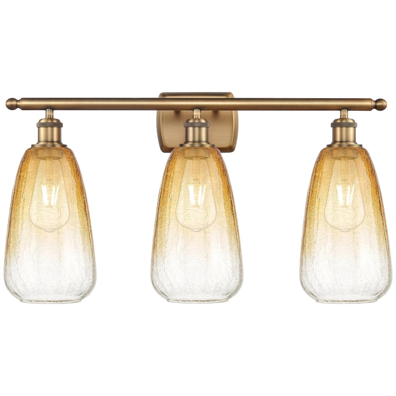Innovations Lighting 516-3W-14-26 Brookhaven Almond Vanity Brookhaven - Brushed Brass / Amber