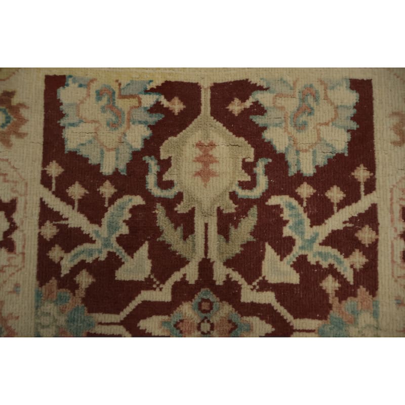 Hand Knotted Oriental 100% Wool Carpet Traditional All-Over Red Ziegler Area Rug - 3' 11'' X 2' 0''