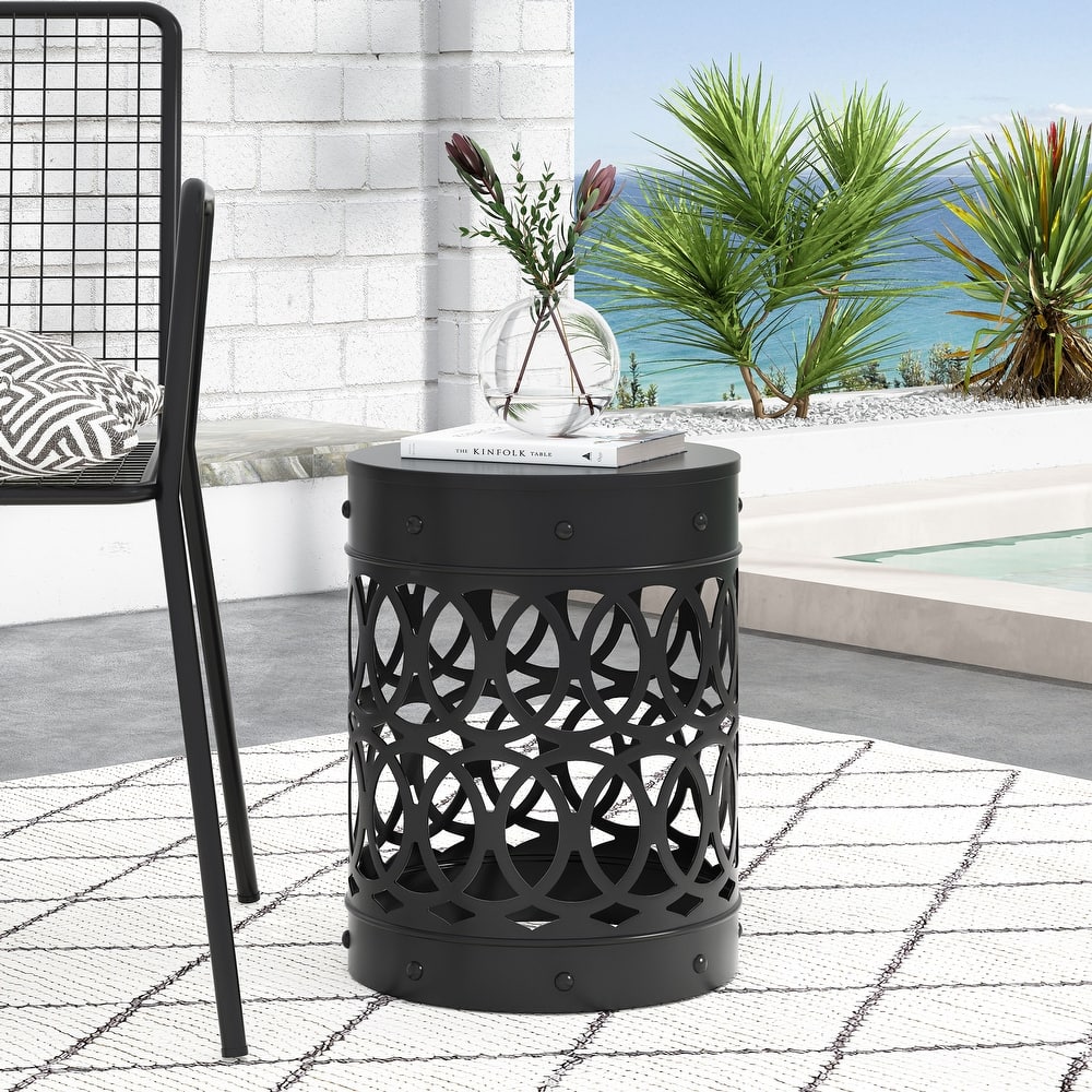 Mellie Outdoor Outdoor Metal Side Table by Christopher Knight Home