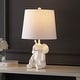 preview thumbnail 5 of 11, Laken 21" Modern Shabby Chic Resin/Iron Happy Elephant LED Kids' Table Lamp with Phone Stand, by JONATHAN Y