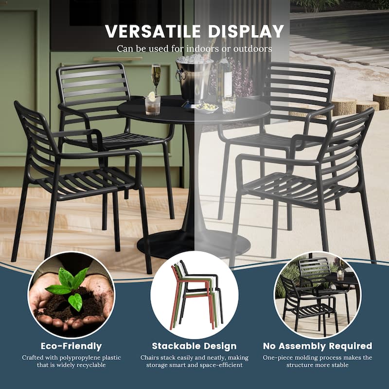 Frond and Form Outdoor Stacking Dining Armchair (Set of 4)