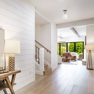 Haven 10 in. Old Satin Brass Modern Semi-Flush Mount with Clear Rippled Glass Shade for Hallways