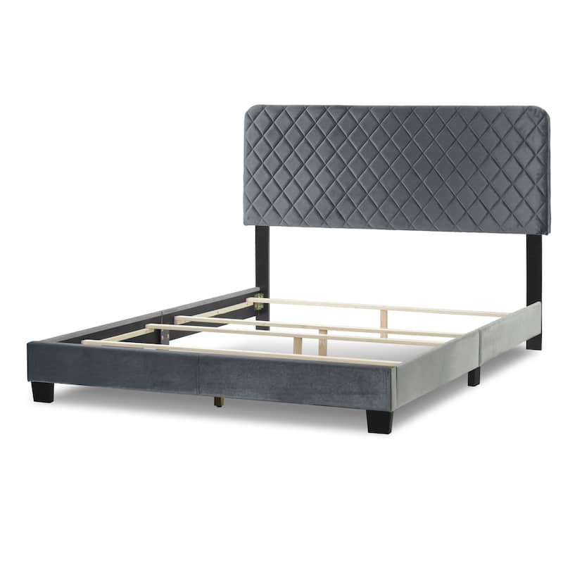 Aurum Fabric Queen Bed with Decorative Stitching