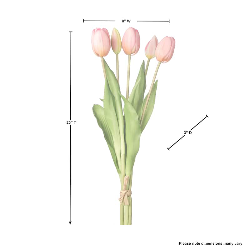Plastic Soft Touch Tulip Bundlex5 15.25"