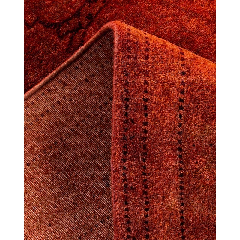 Contemporary Overdyed Wool Hand Knotted Area Rug - 3' 2" x 5' 5"