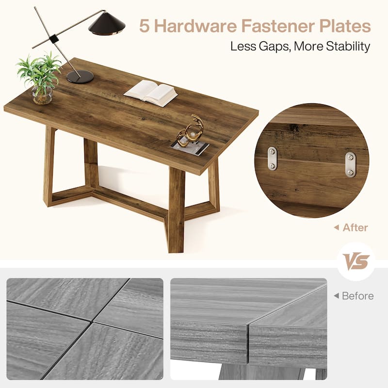 Farmhouse Home Office Desk, 47-Inch Wood Executive Desk