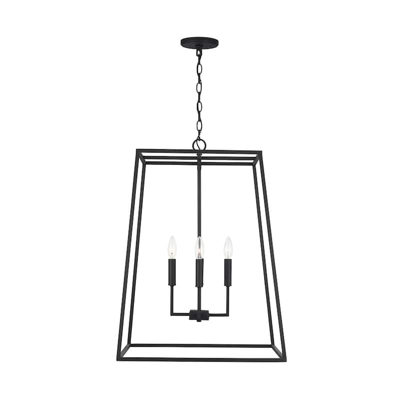 Clint 4-light Black Iron Hanging Pendant