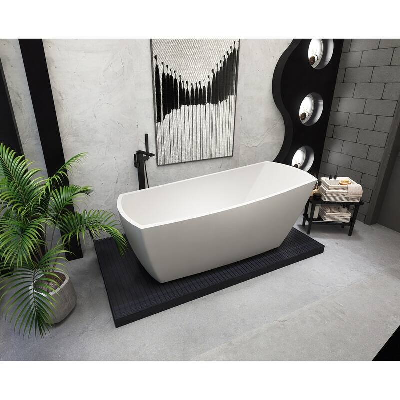 Peter Soaking Single Slipper Rectangular Bathtub in Glossy White